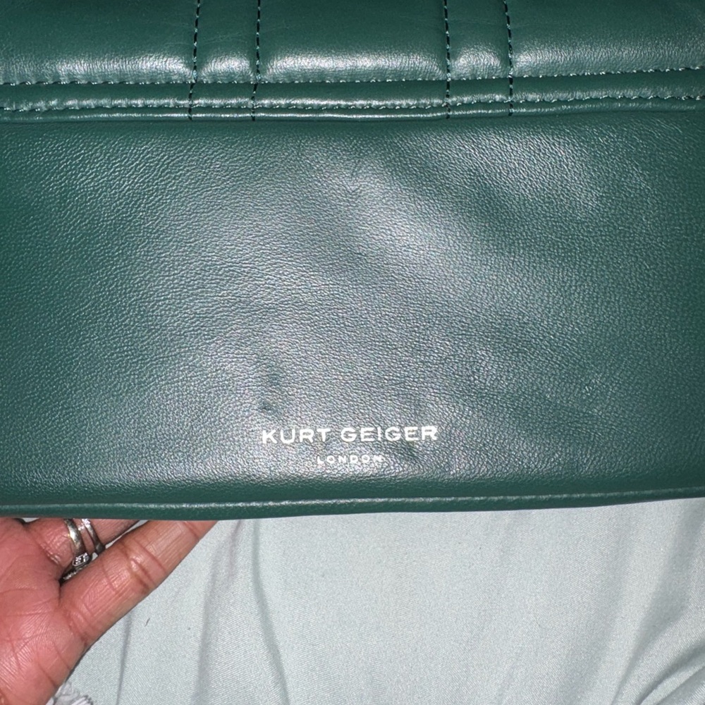 Kurt Geiger Green Quilted Crossbody Bag - Picture 4 of 5